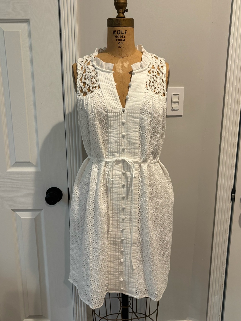 NWT CIEBON White Eyelet Mini Dress